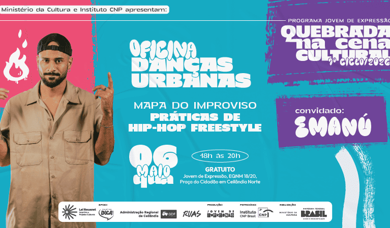 Jovem de Expressão promove workshop gratuito de Hip-Hop Freestyle com Emanú