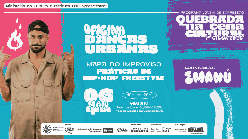 Jovem de Expressão promove workshop gratuito de Hip-Hop Freestyle com Emanú