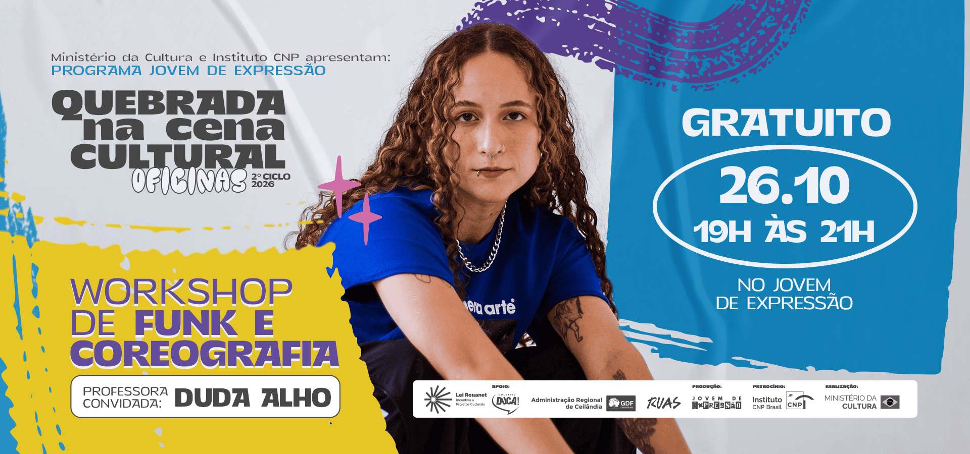 Jovem de Expressão recebe workshop gratuito de Funk e Coreografia com Duda Alho